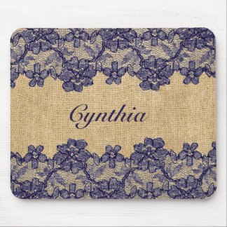 Mousepad Falso elegante serapilheira e laço do marinho