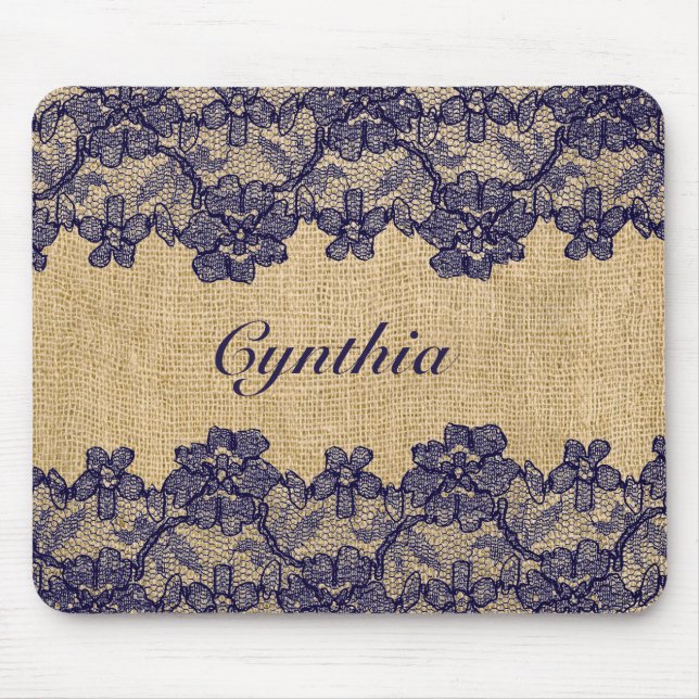 Mousepad Falso elegante serapilheira e laço do marinho (Frente)