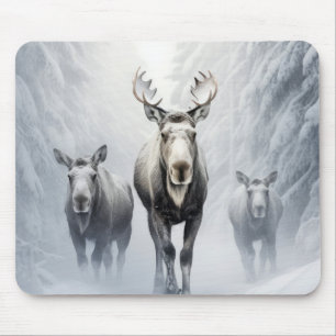 Mousepad Família Animal Moose Despertando Natureza
