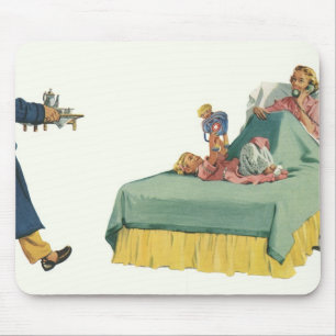 Mousepad Família Antiga Servindo a Mãe Café da Manhã na Cam