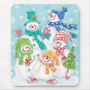 Mousepad Família Bonita de Neve na Neve