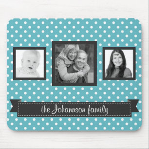 Mousepad Família bonito das fotos de Instagram das bolinha