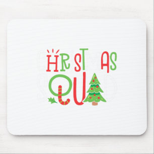 Mousepad Família De Árvores Xmas Engraçada Na Praça De Nata