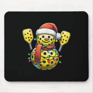 Mousepad Família de Boneco de Neve com Chapéu de Papai Noel