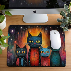 Mousepad Família de Gatos Cósmicos Presente
