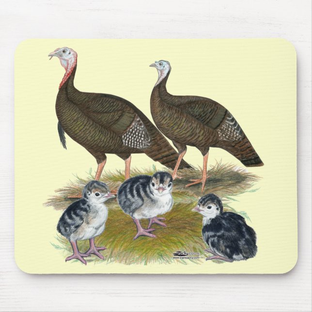 Mousepad Família de perus selvagens do leste (Frente)