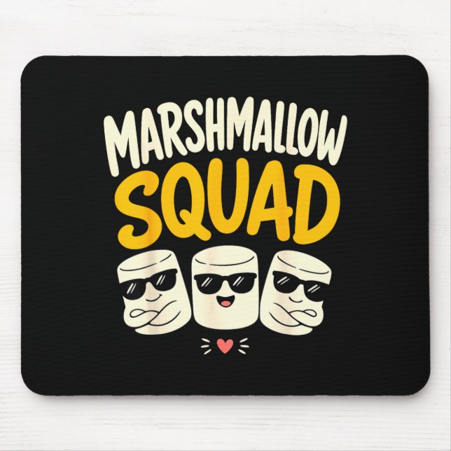 Mousepad Família marshmallow s'mores de fogueira  (Frente)