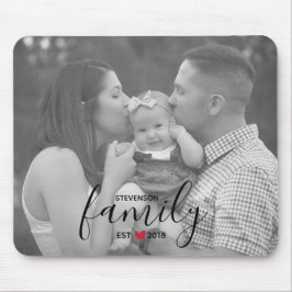 Mousepad Família Negra Leste. Ano com Foto da Família Red H