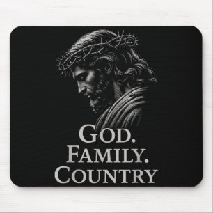 Mousepad Família País Deus Jesus Fé Cristã Hugvyn Mi