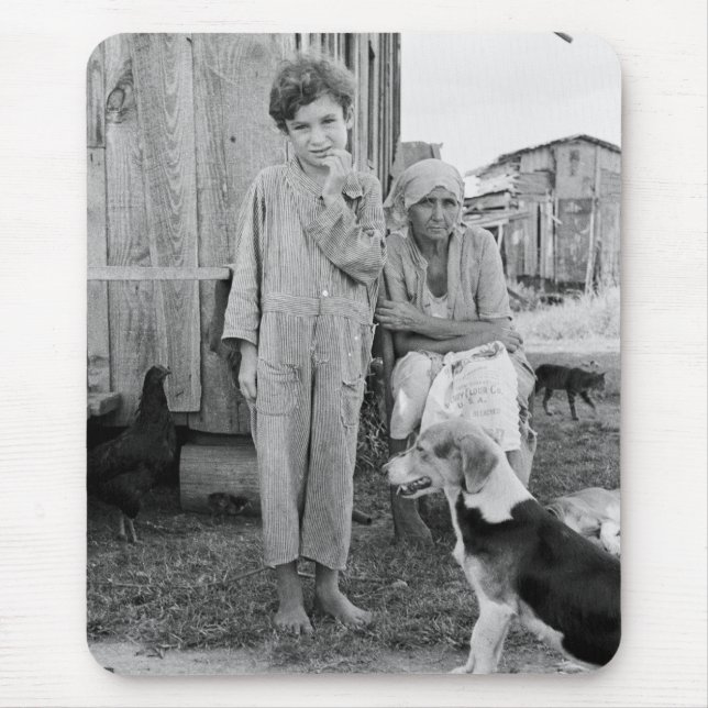 Mousepad Família Sharecropper com Cão Cachorro Cachorro, 19 (Frente)
