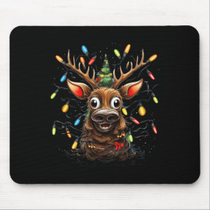 Mousepad Família Xmas Feliz Árvore de Natal Luzes Crianças