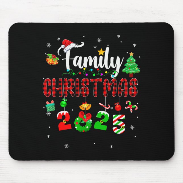 Mousepad Family Christmas 2025 Matching Red Plaid Squad San (Frente)