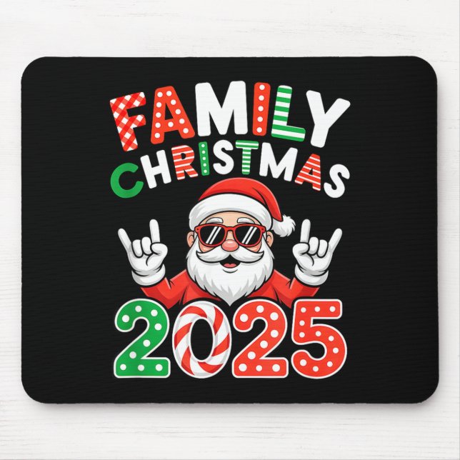 Mousepad Family Christmas 2025 Rocker Santa Sungles Matchin (Frente)