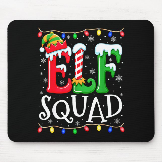 Mousepad Family Christmas Matching Pajamas Elf Xmas Squad  (Frente)
