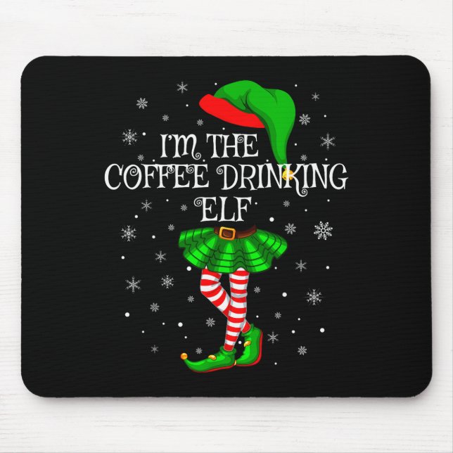 Mousepad Family Matching Women Girls Coffee Drinking Elf Ch (Frente)