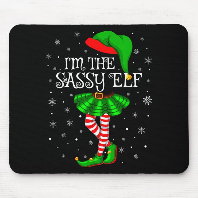 Mousepad Family Matching Women Girls I'm The Sy Elf Christm (Frente)