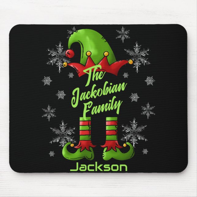 Mousepad Family Name Year Reunion Matching Christmas Elf T  (Frente)