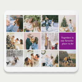 Mousepad Family Quote Photo Collage Purple