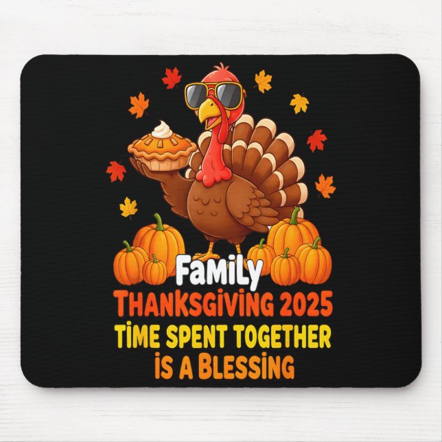 Mousepad Family Thanksgiving Crew 2025 Funny Turkey Matchin (Frente)
