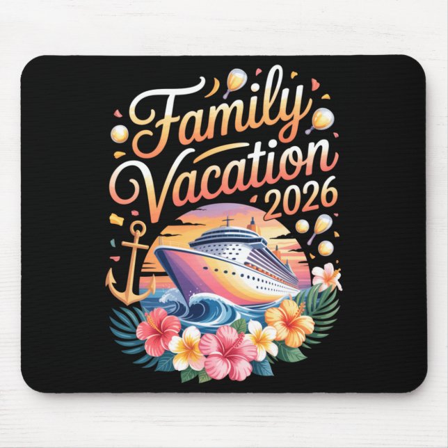 Mousepad Family Vacation 2026 Cruise Adventure Crew Long Sl (Frente)