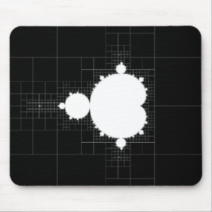 Mousepad Famoso Mandelbrot colocou White em preto