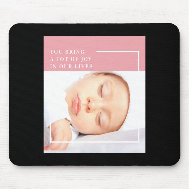 Mousepad Fancy Cute Baby Photo Nk White Quote  (Frente)
