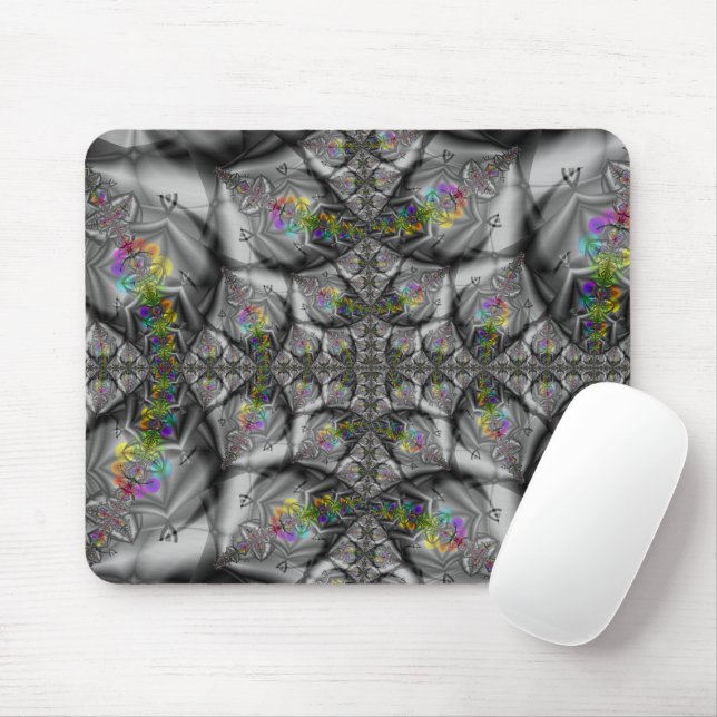 Mousepad Fantasia | Arte Fractal Arco-Íris (Com mouse)