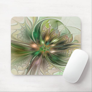 Mousepad Fantasia Colorida Flor Fractal Moderno Abstrato