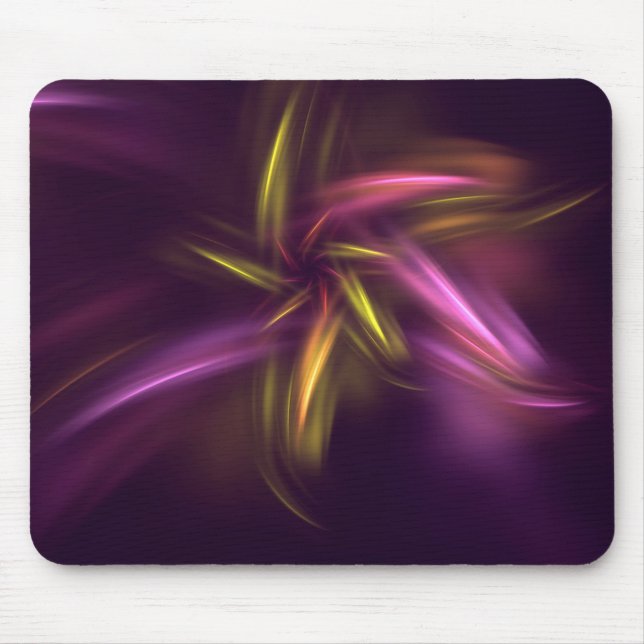 Mousepad Fantasia de Abstrato de Flores Roxas (Frente)