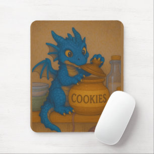Mousepad Fantasia de biscoitos de dragão azul-tempestade, u