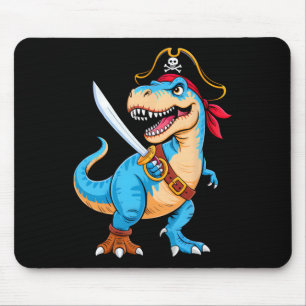 Mousepad Fantasia de Dinossauro T Rex Pirata Meninos Crianç