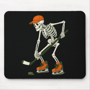 Mousepad Fantasia de Esqueleto de Hóquei no Gelo para Homen