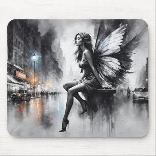 Mousepad Fantasia de fadas, ruas noturnas chuvosas sonham m