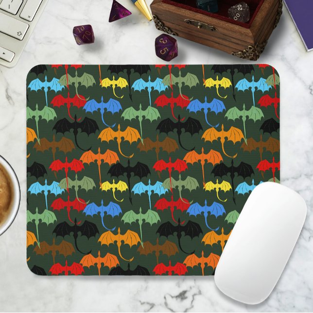 Mousepad Fantasia de Voo Verde Dragões (Criador carregado)