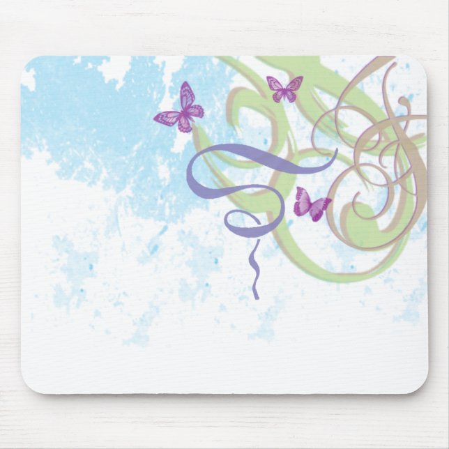 Mousepad Fantasia do primavera - redemoinhos & borboletas - (Frente)