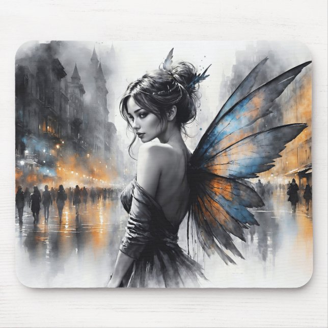 Mousepad Fantasia fada urbana elegante luz de sonho (Frente)