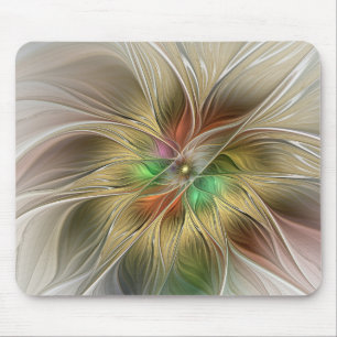 Mousepad Fantasia Floral com o Dourado Abstrato moderno Fra
