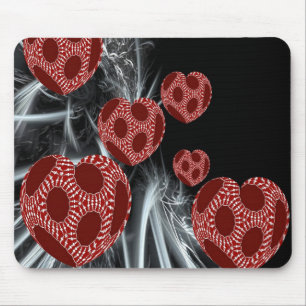 Mousepad Fantasia Flutuante Corações de Arte Fractal Mous
