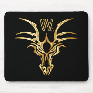 Mousepad Fantasia Inicial do Elegante Dourado Dragão