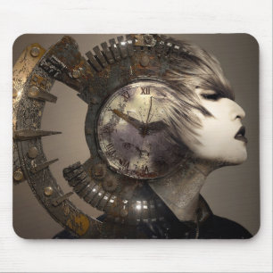 Mousepad Fantasia Steampunk Face Metal Cogalgo Ferro