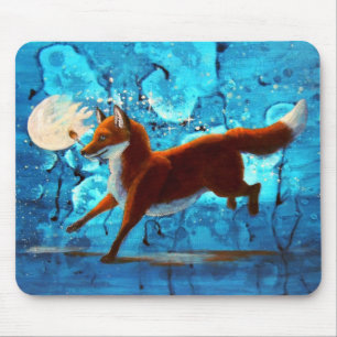 Mousepad Fantasia surreal vermelha do Fox Kitsune em