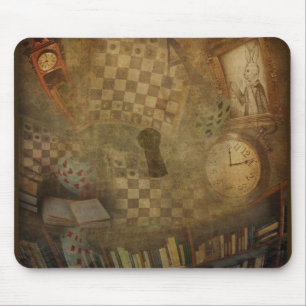 Mousepad Fantasia Vintage Alice no País das Maravilhas Escr