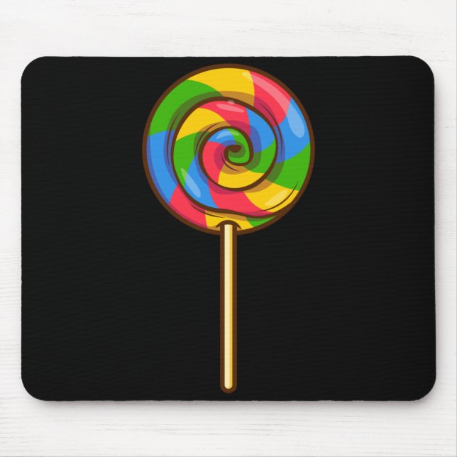Mousepad Fantasias de Doces Pirulito Arco-íris de Halloween (Frente)