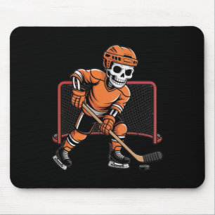 Mousepad Fantasias de Halloween de Hóquei no Gelo Esqueleto