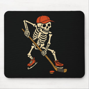 Mousepad Fantasias de Halloween de Hóquei no Gelo Esqueleto