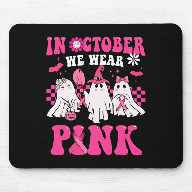 Mousepad Fantasma Cute do Guerreiro do Cancer de Mama Rosa  (Frente)