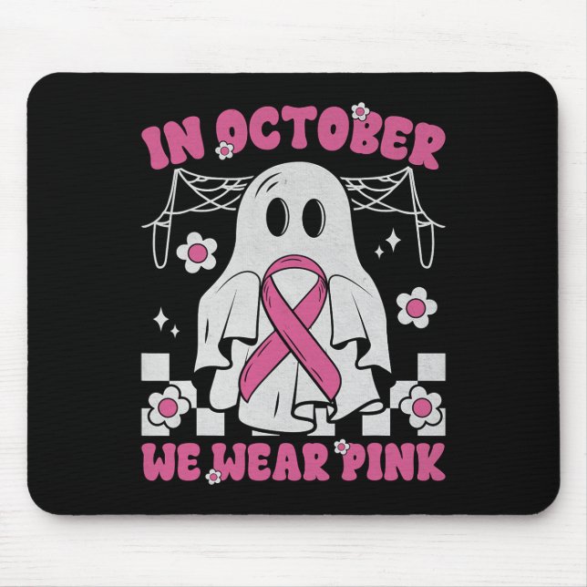 Mousepad Fantasma Cute do Guerreiro do Cancer de Mama Rosa  (Frente)