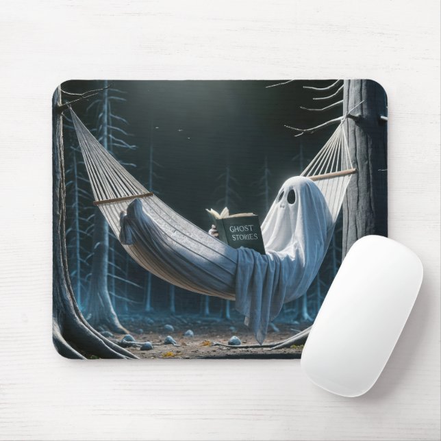 Mousepad Fantasma de Halloween em um Hammock (Com mouse)