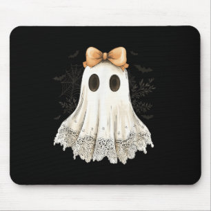 Mousepad Fantasma de Halloween Fofo Com Laço de Renda Estil