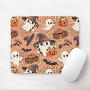 Mousepad Fantasma de Halloween Fofo no Estilo Kawaii
